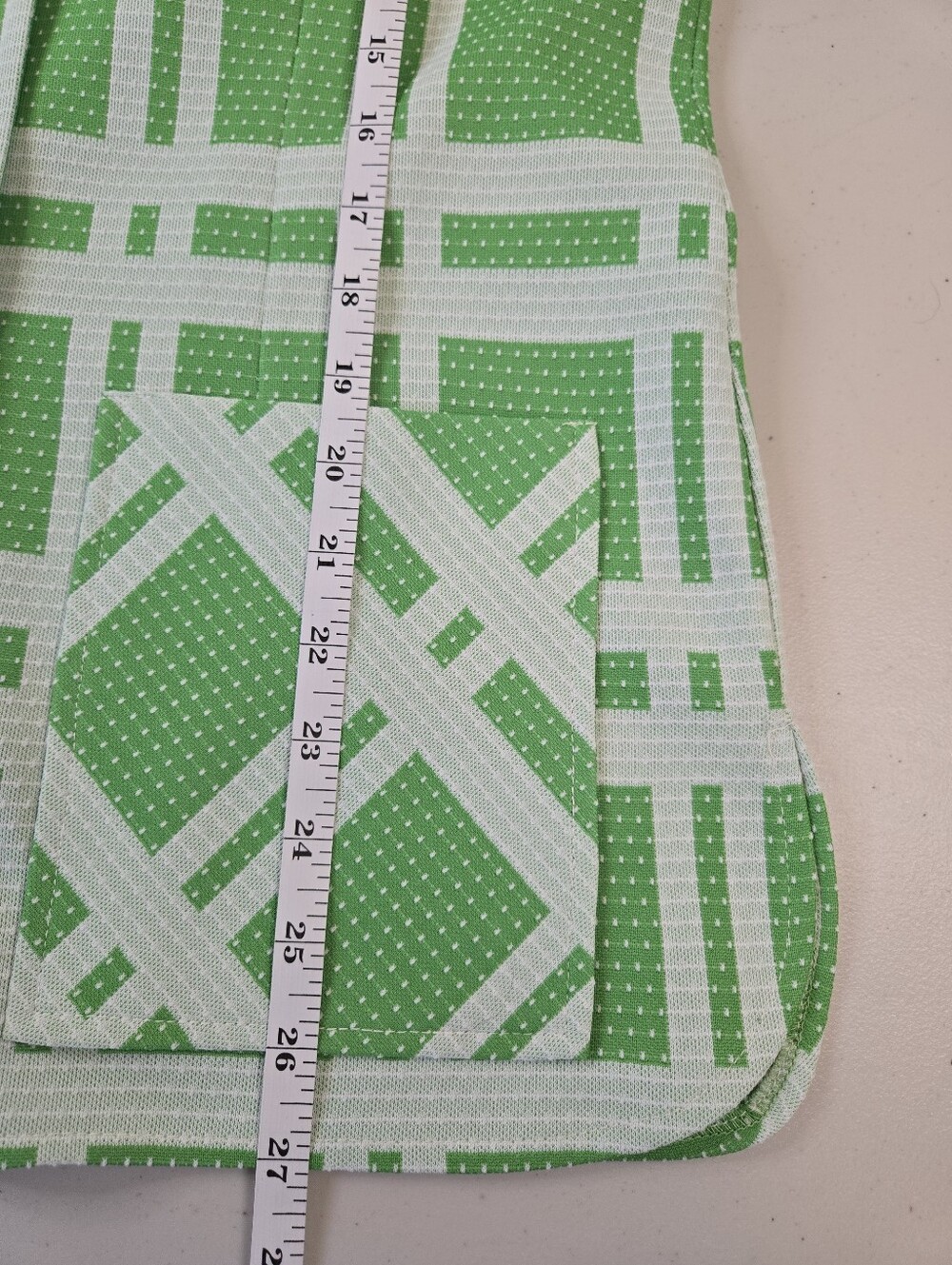 Vintage 70s Jantzen Green Mod Geometric 2 Piece Leisure Suit Size 14 - Picture 13 of 16